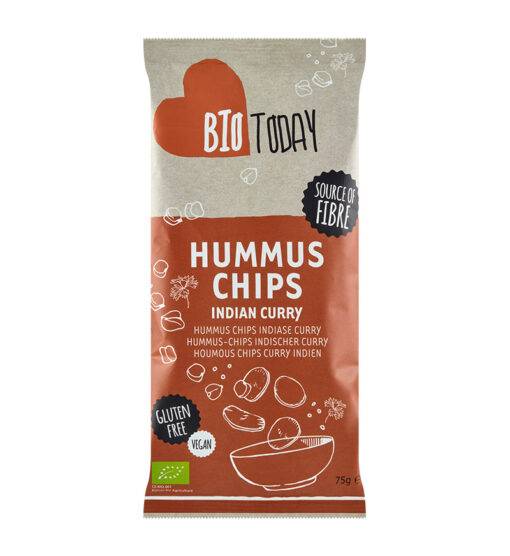 Houmous chips curry indien
